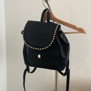 Boutique leather backpack with pearl detail